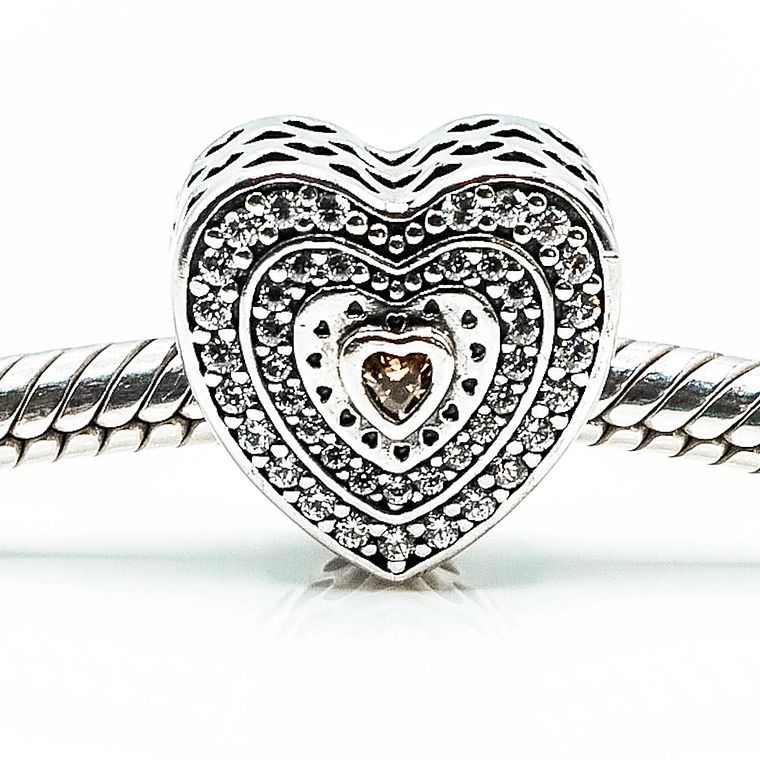 Charm Dije Pandora Original para Mujer 792081FCZ Corazón Lujoso de Mujer Plata 925 2