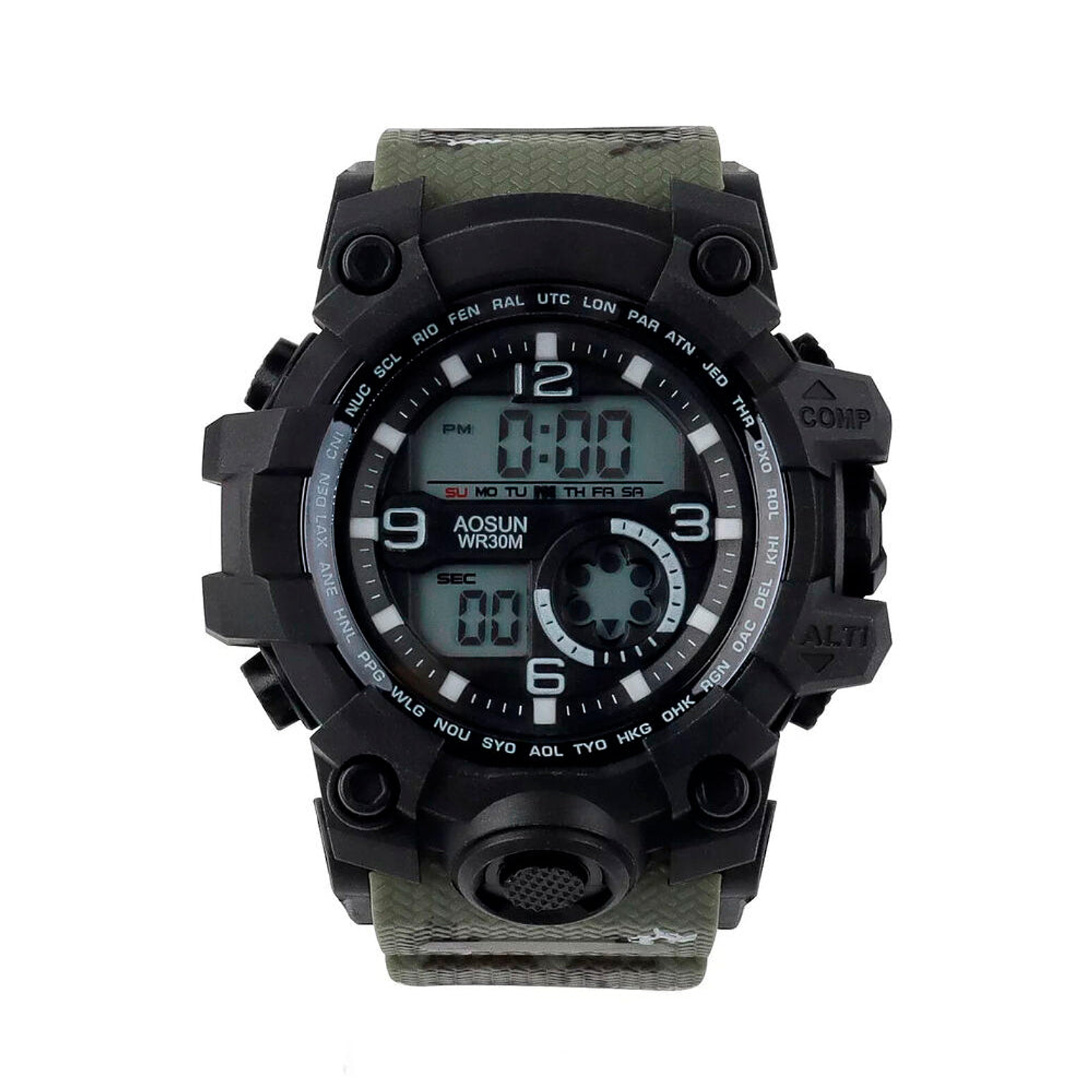 Reloj Digital Invicta AC435-004 X Digitex Color Negro y Verde Para Hombre 1