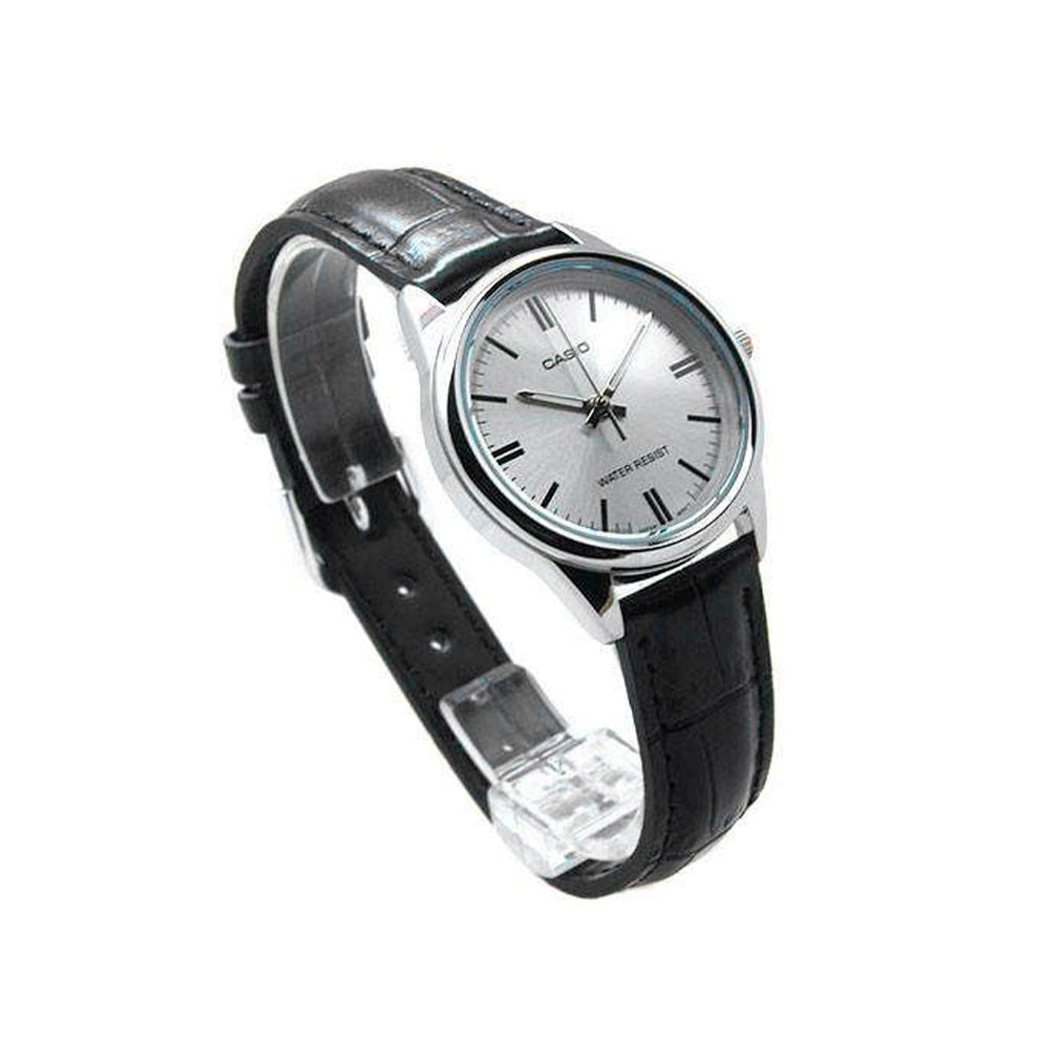 Reloj Anaologo Casio Original LTP-V005L-7A para Mujer en Acero Fondo Blanco y Correa Negra 2