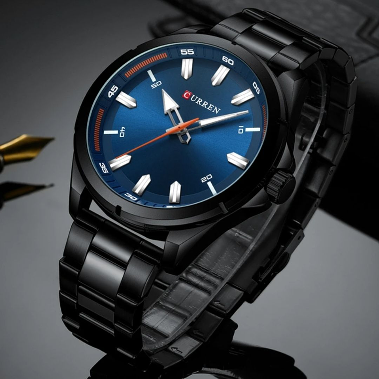 Reloj Análogo Curren Original KREc3601 para Hombre Acero Color Negro 5