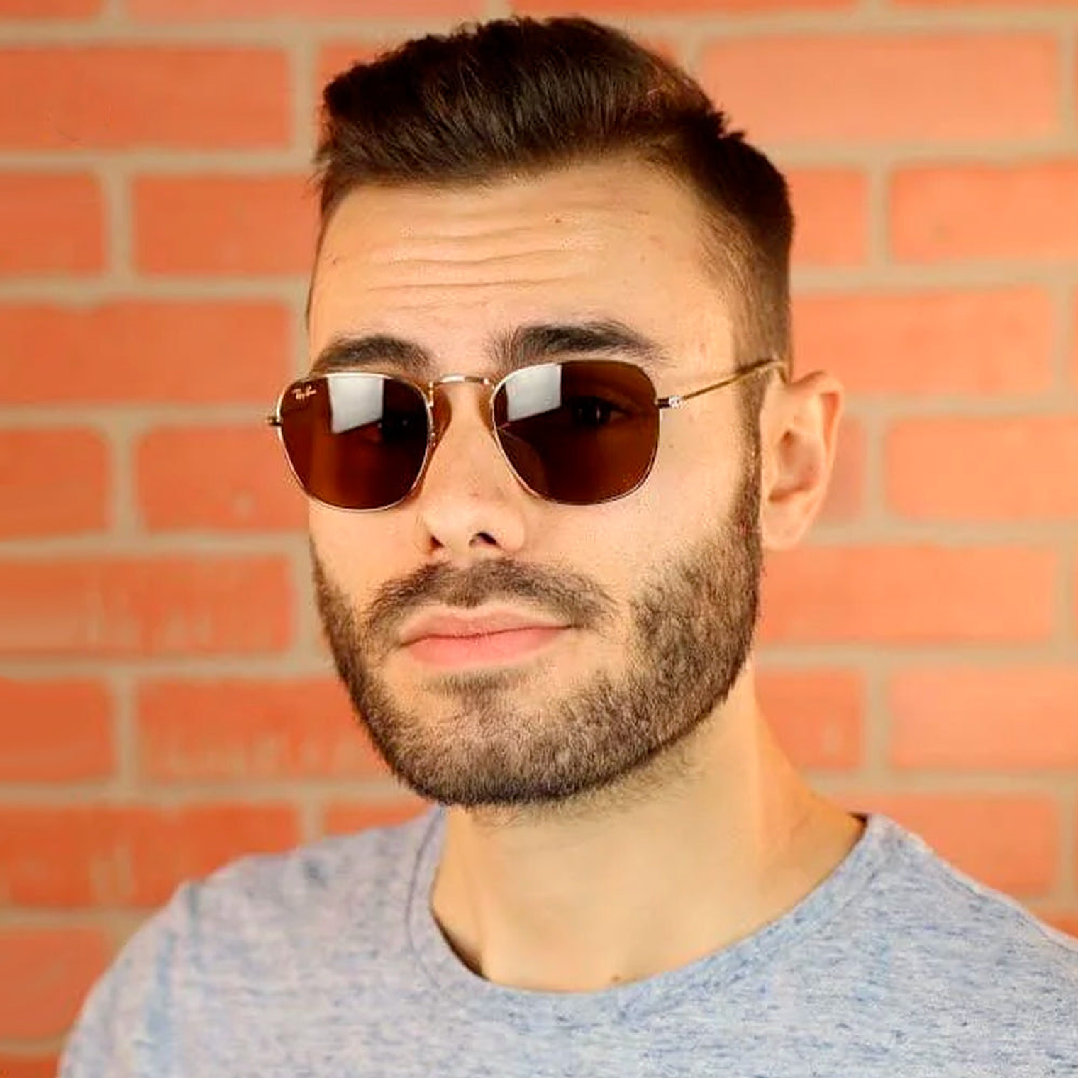 Lentes de Sol Ray Ban Frank RB3857 9196/51 Color Dorado Talla 51mm 5