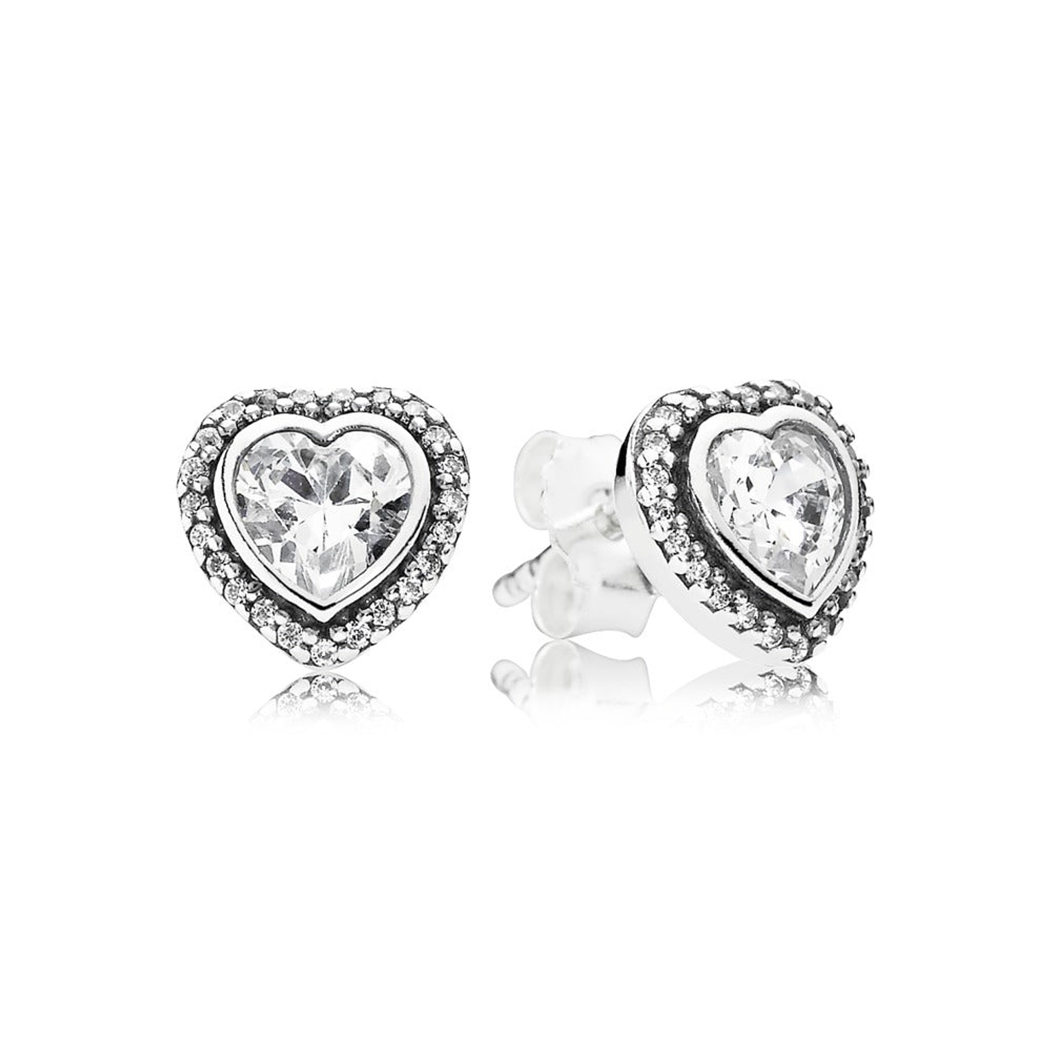 Aretes Pendientes Pandora Corazon Brillante Detalles en Circonita 290568CZ Plata 925 1