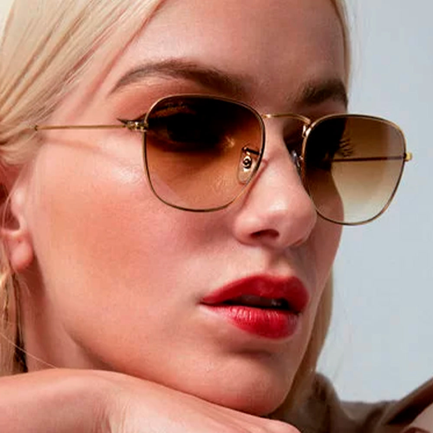 Lentes de Sol Ray Ban Frank RB3857 9196/51 Color Dorado Talla 51mm 6