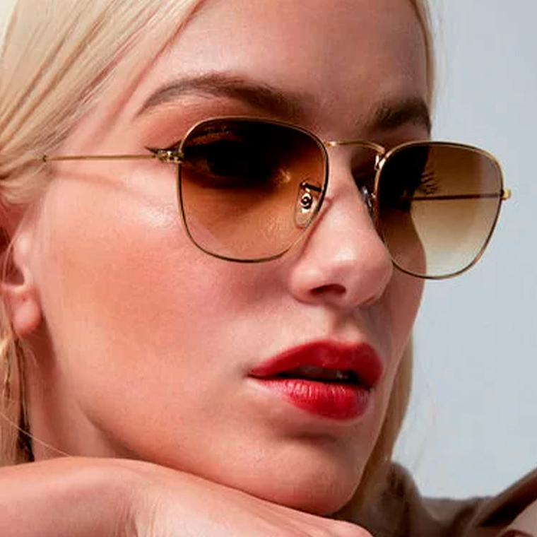 Lentes de Sol Ray Ban Frank RB3857 9196/51 Color Dorado Talla 51mm 6