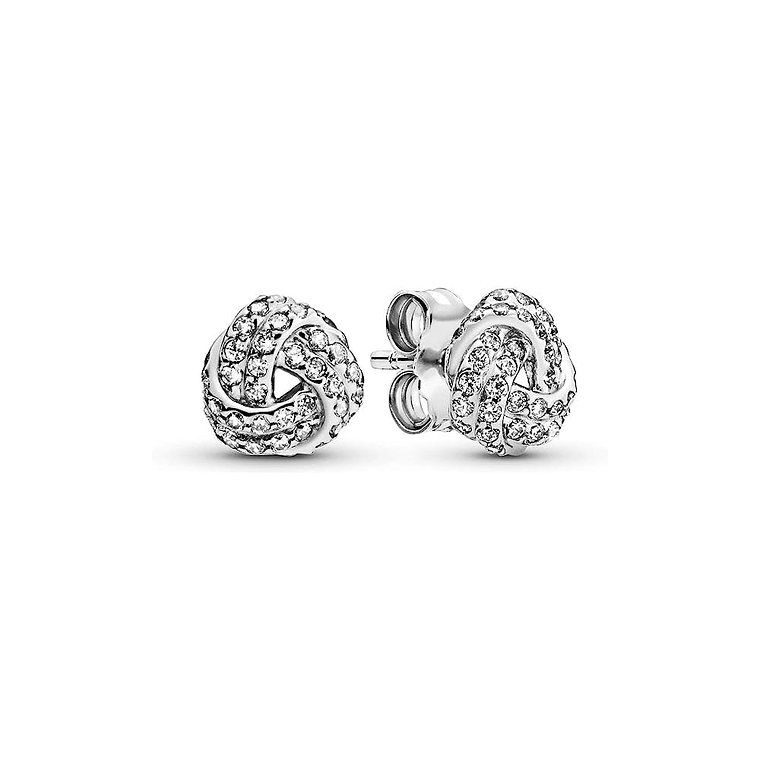 Aretes Pendientes Pandora Nudo Brillante Del Amor 290696CZ Plata 925 1