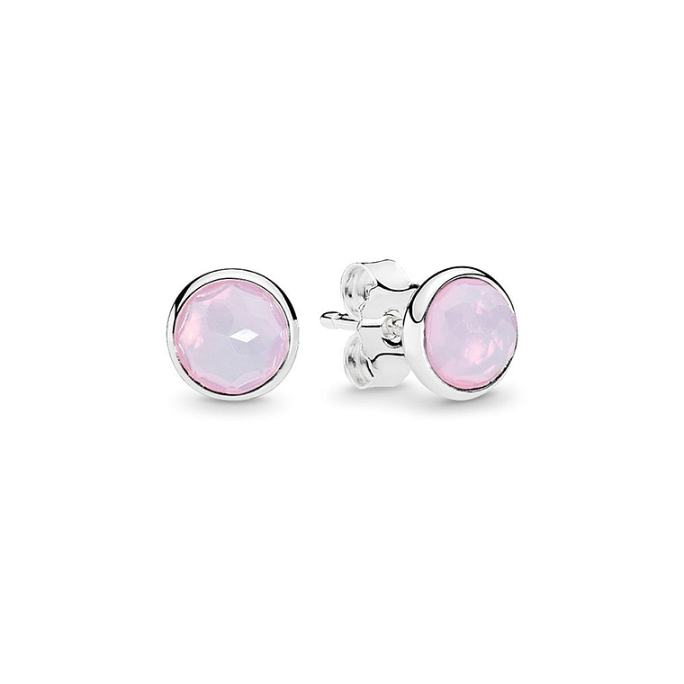 Aretes Pendientes Pandora Gota de Octubre Cristal Rosa Opalescente 290738NOP Plata 925 1