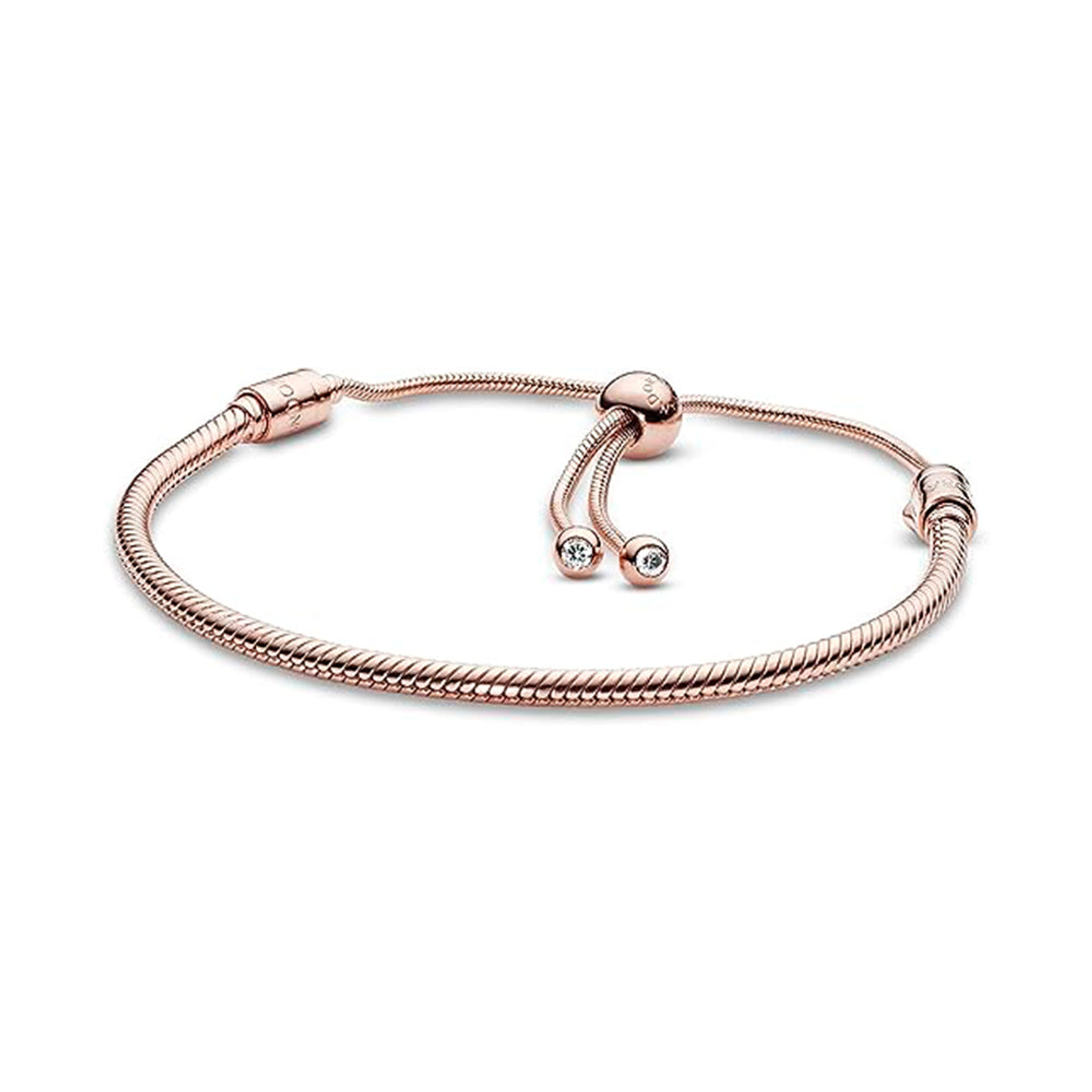 Pulsera Brazalete Pandora con Ajuste Extraible Bañado en Oro Rosa 587125CZ Plata 925 Talla 18cm 1