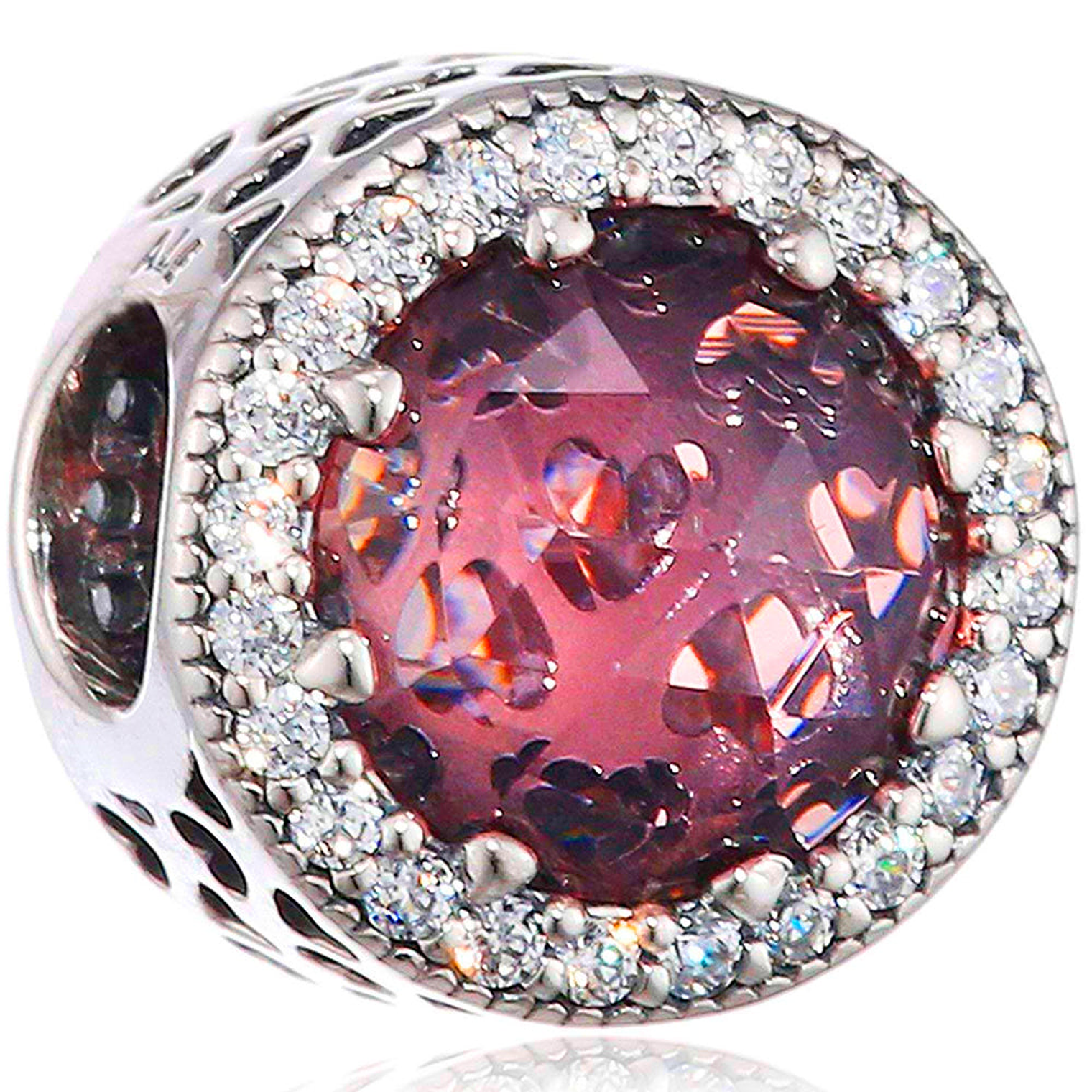 Charm Dije Pandora Original para Mujer 791725NBP Corazones Radiantes Rubor Rosa 3