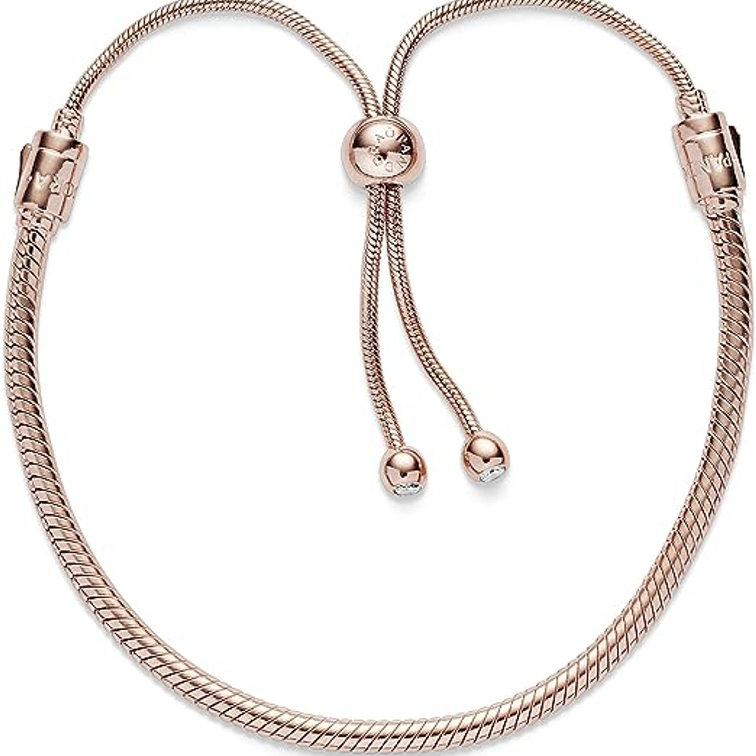 Pulsera Brazalete Pandora con Ajuste Extraible Bañado en Oro Rosa 587125CZ Plata 925 Talla 18cm 3