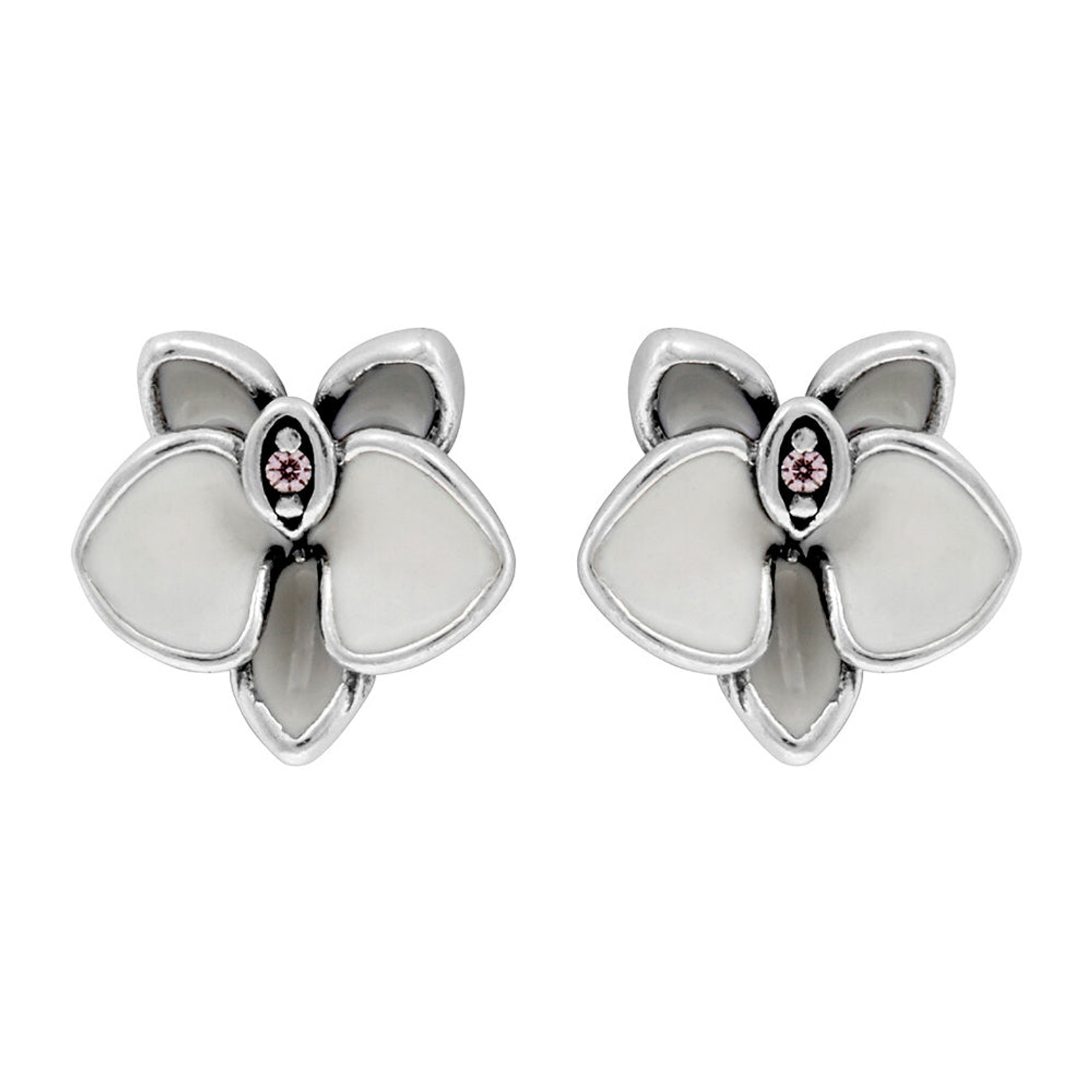 Aretes Pendientes Pandora Orquidea Blanca y Detalle en Circonita 290749EN12 Plata 925 1