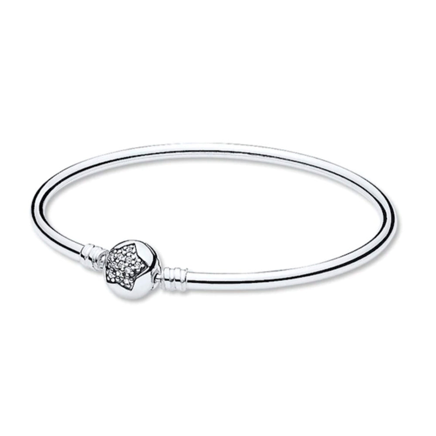 Pulsera Brazalete Liso Pandora Estrella Reluciente 590720CZ Plata 925 Talla 18cm 1