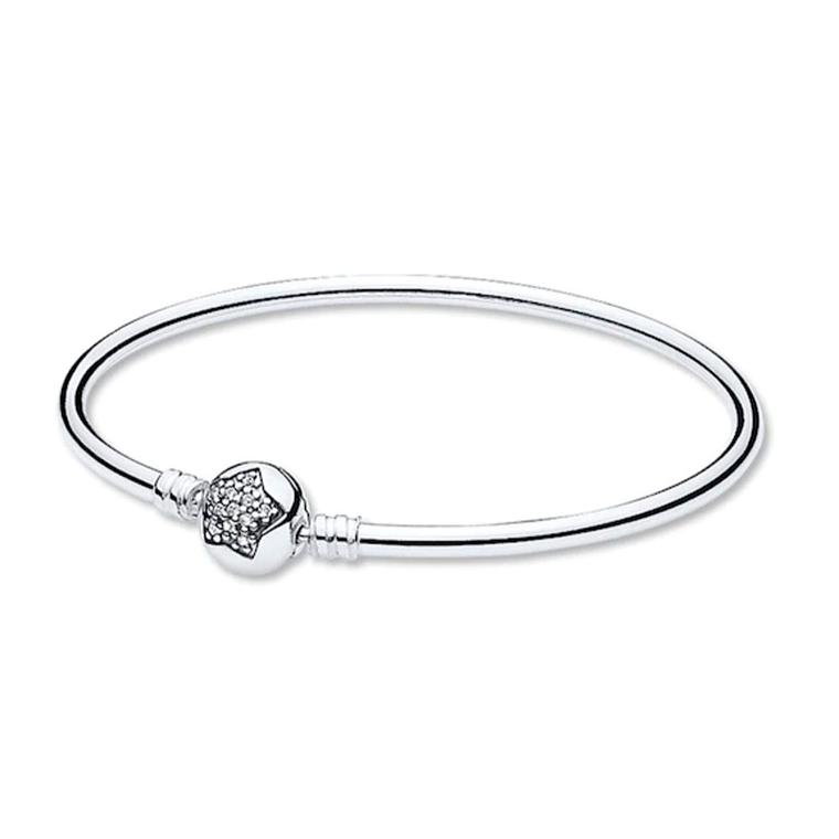 Pulsera Brazalete Liso Pandora Estrella Reluciente 590720CZ Plata 925 Talla 18cm 1