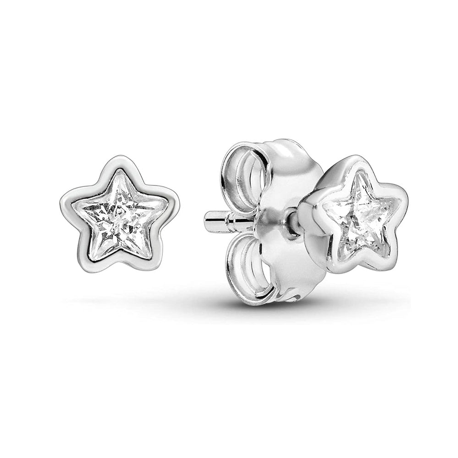 Aretes Pendientes Pandora Tipo Topo Estrella Brillante 290597CZ Plata 925 1