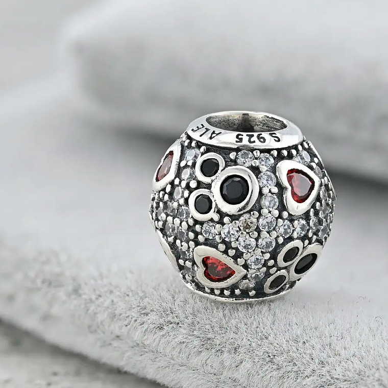Charm Dije Pandora Original para Mujer 791457CZ Corazones y Mickey Relucientes Plata 925 5