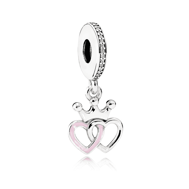 Charm Colgante Pandora Original para Mujer 791963CZ Corazones Coronados s925 1