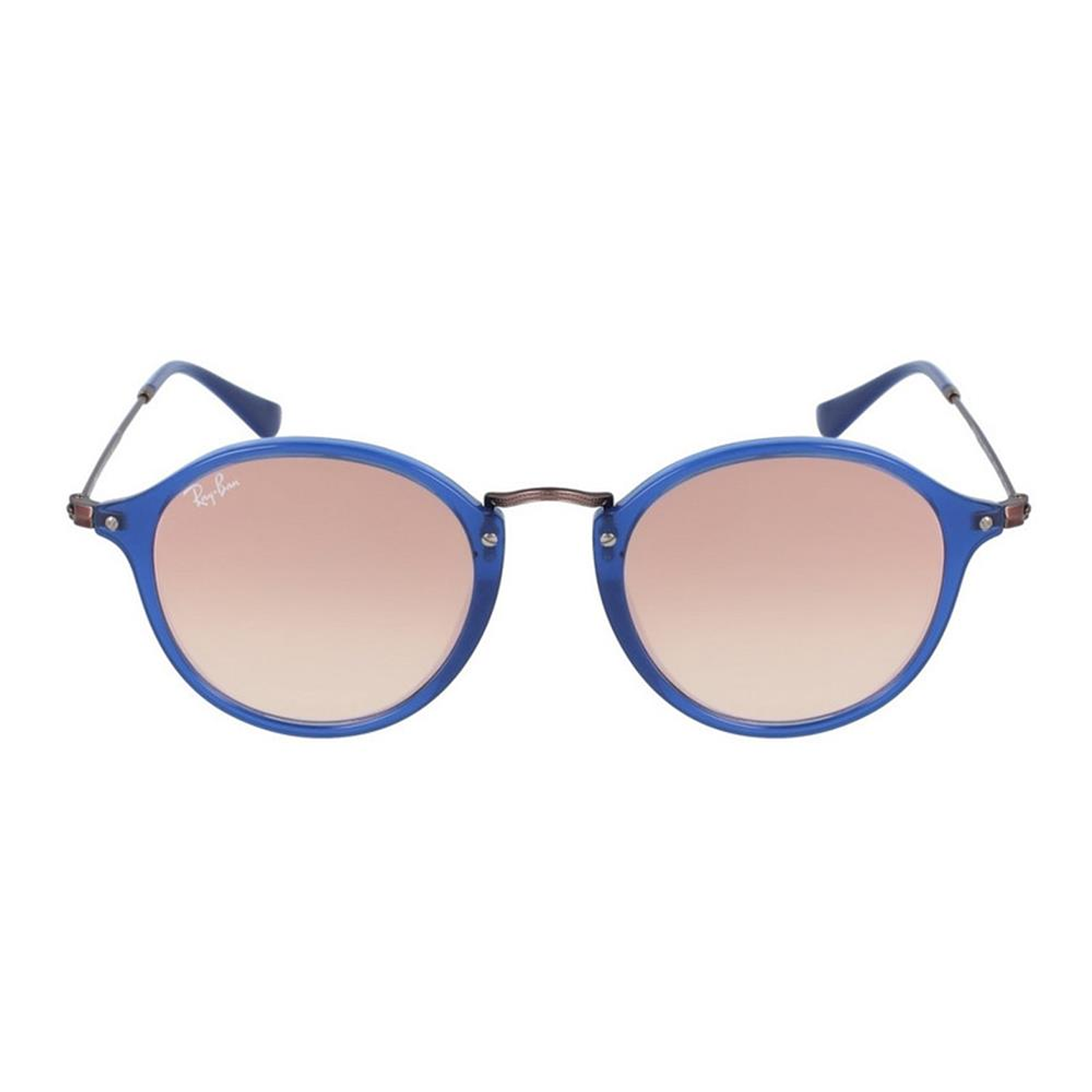 Lentes de Sol Ray Ban Round Icon Flat RB2447N 6254/7O Color Azul Talla 49mm 3