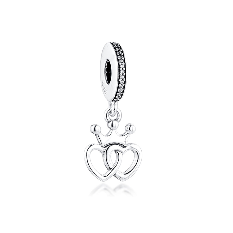 Charm Colgante Pandora Original para Mujer 791963CZ Corazones Coronados s925 2