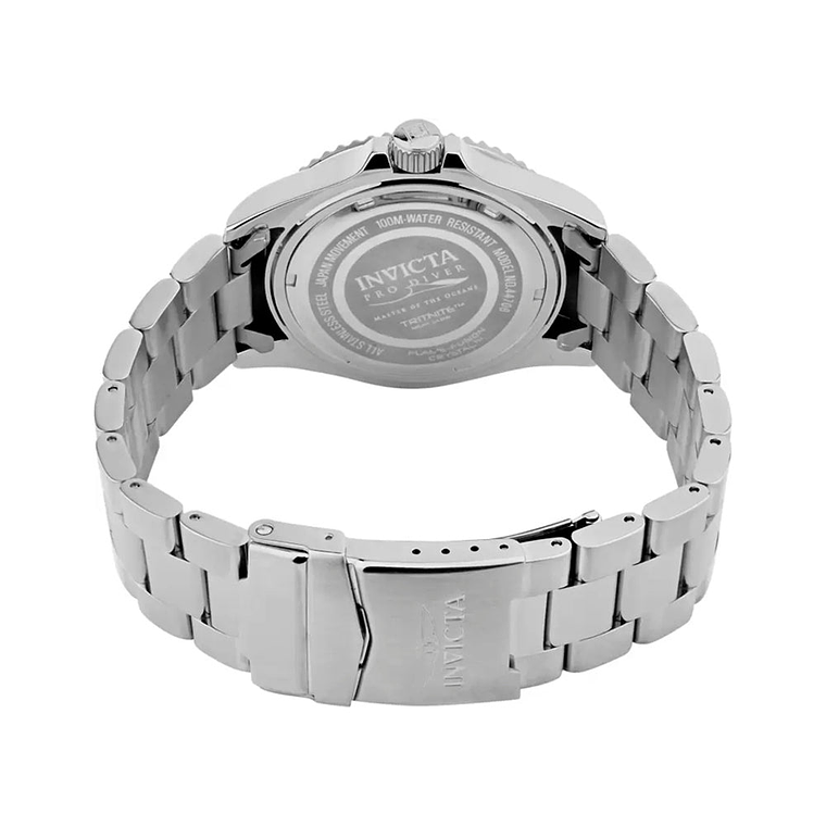 Reloj Análogo Invicta Original 44708 Pro Diver Hombre Acero Plateado Azul y Rojo 2