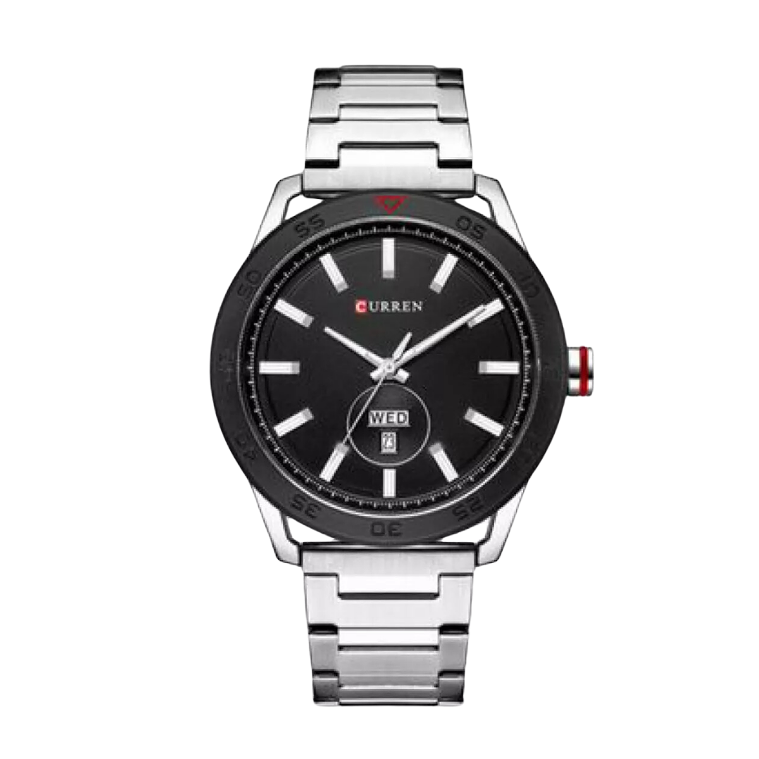 Reloj Análogo Curren Original KREc4919 para Hombre Acero Color Plata y Negro 1