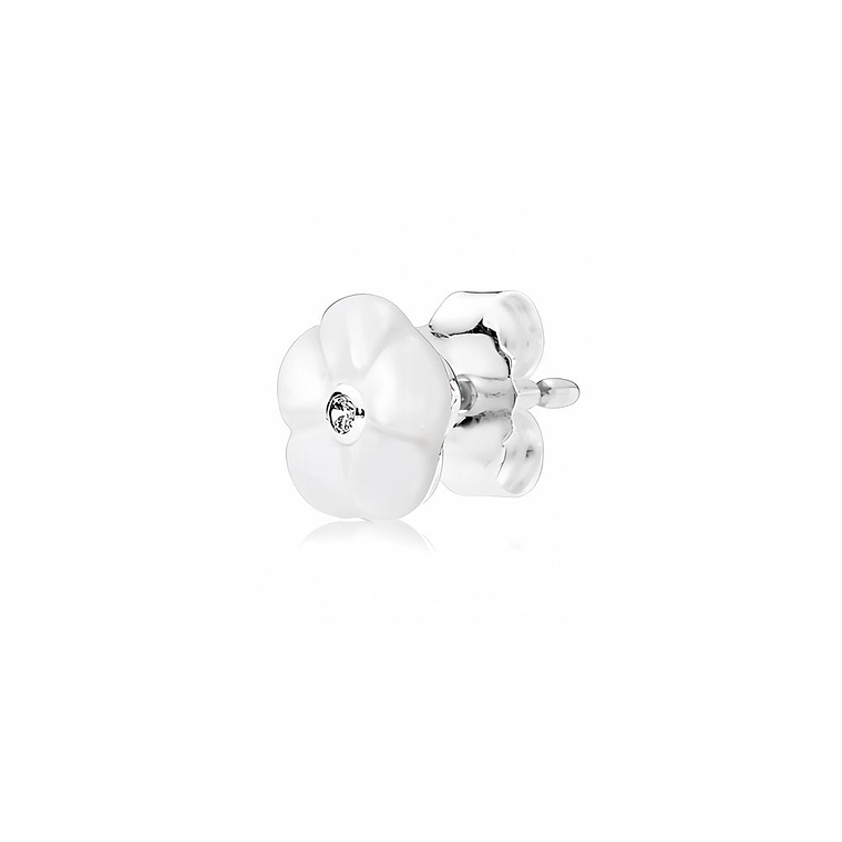 Aretes Pendientes Pandora Tipo Topo Flor Blanca Luminosa 290698MOP Plata 925 5