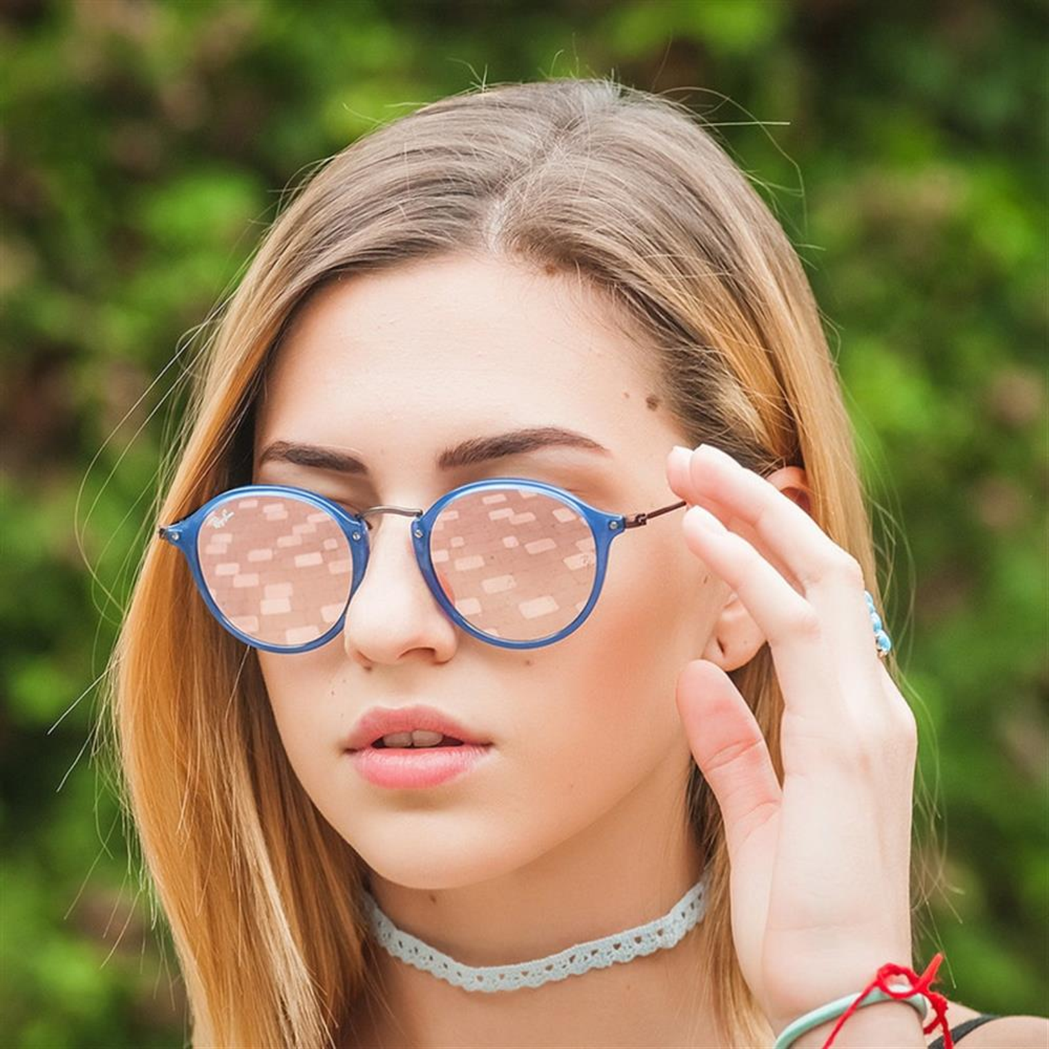 Lentes de Sol Ray Ban Round Icon Flat RB2447N 6254/7O Color Azul Talla 49mm 6