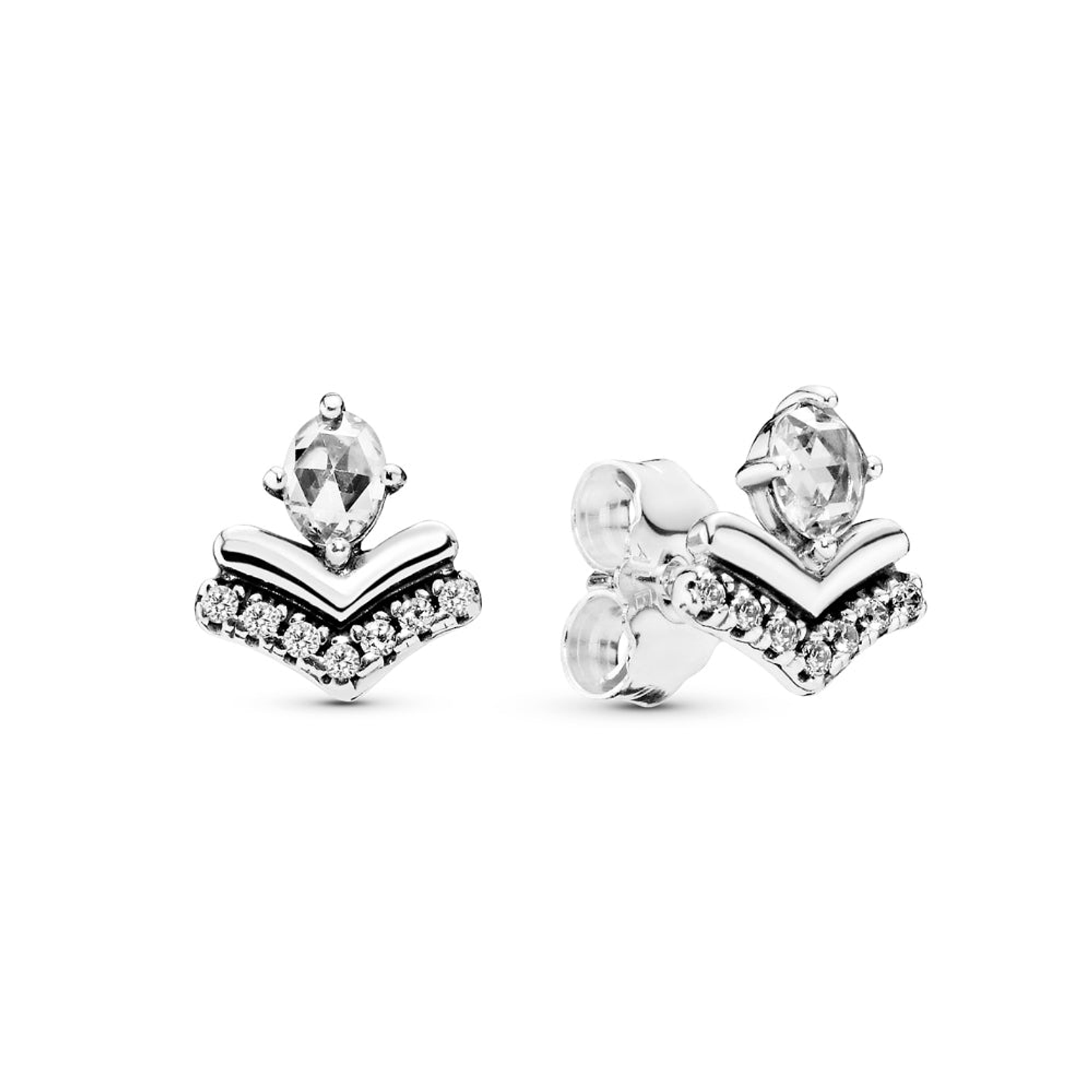 Aretes Pendientes Pandora Tipo Topo Espoleta Con Circonita 297787CZ Plata 925 1