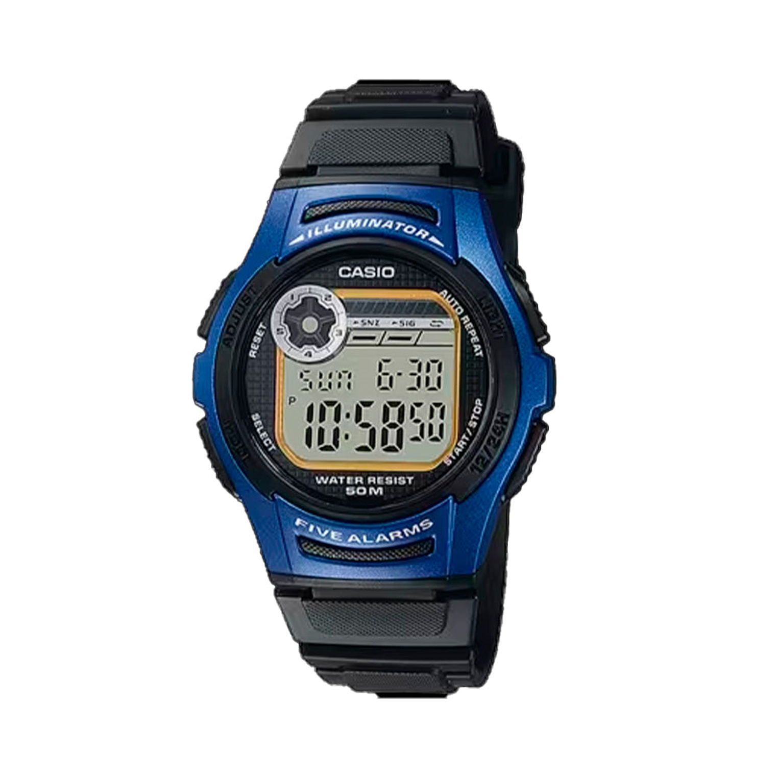 Reloj Digital Deportivo Casio Original W213-2AVCF en Resina Color Azul y Negro 1