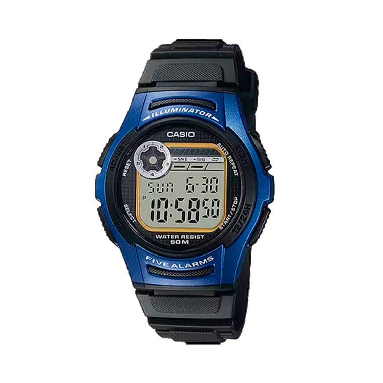 Reloj Digital Deportivo Casio Original W213-2AVCF en Resina Color Azul y Negro 1