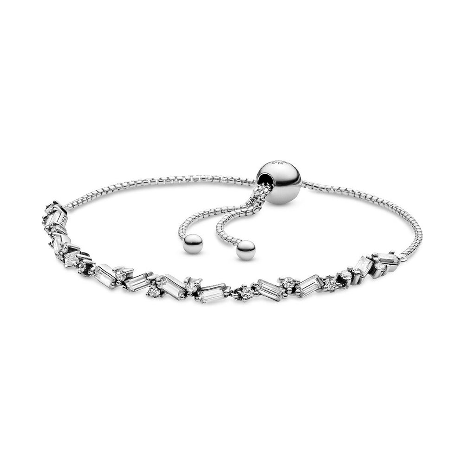 Pulsera Brazalete Deslizante de Hilo Cubos de Hielo Pandora 597558CZ Plata 925 Talla 18cm 2