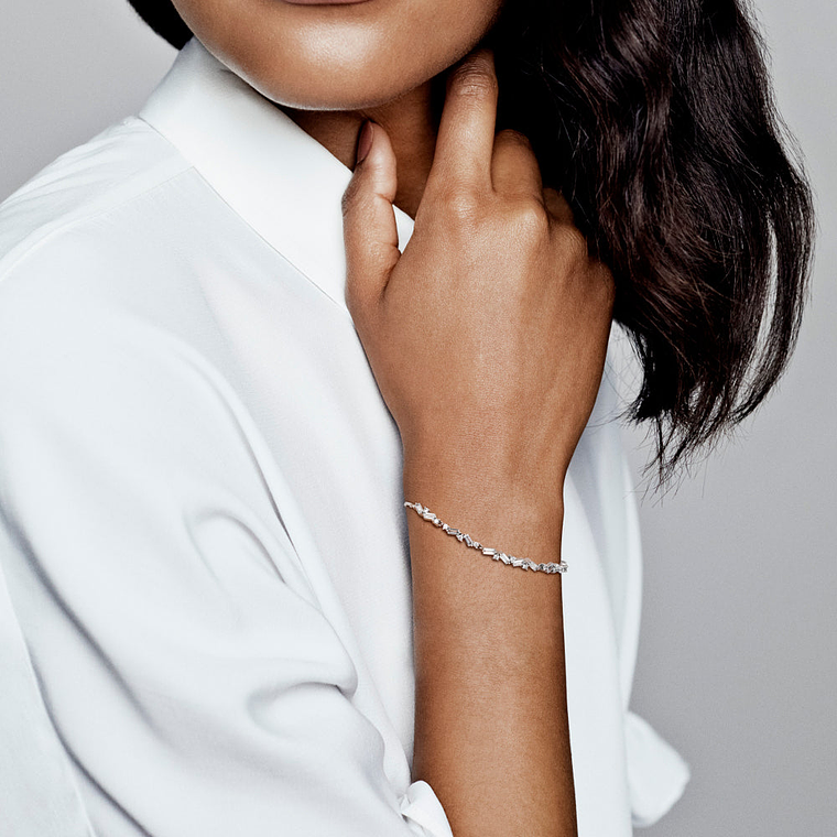 Pulsera Brazalete Deslizante de Hilo Cubos de Hielo Pandora 597558CZ Plata 925 Talla 18cm 5