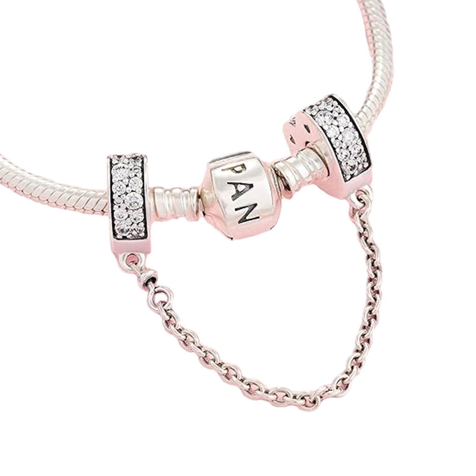 Cadena de Seguridad Pandora Inspiracion Pave Circonicas Cubicas 797138cz en Plata 925 5