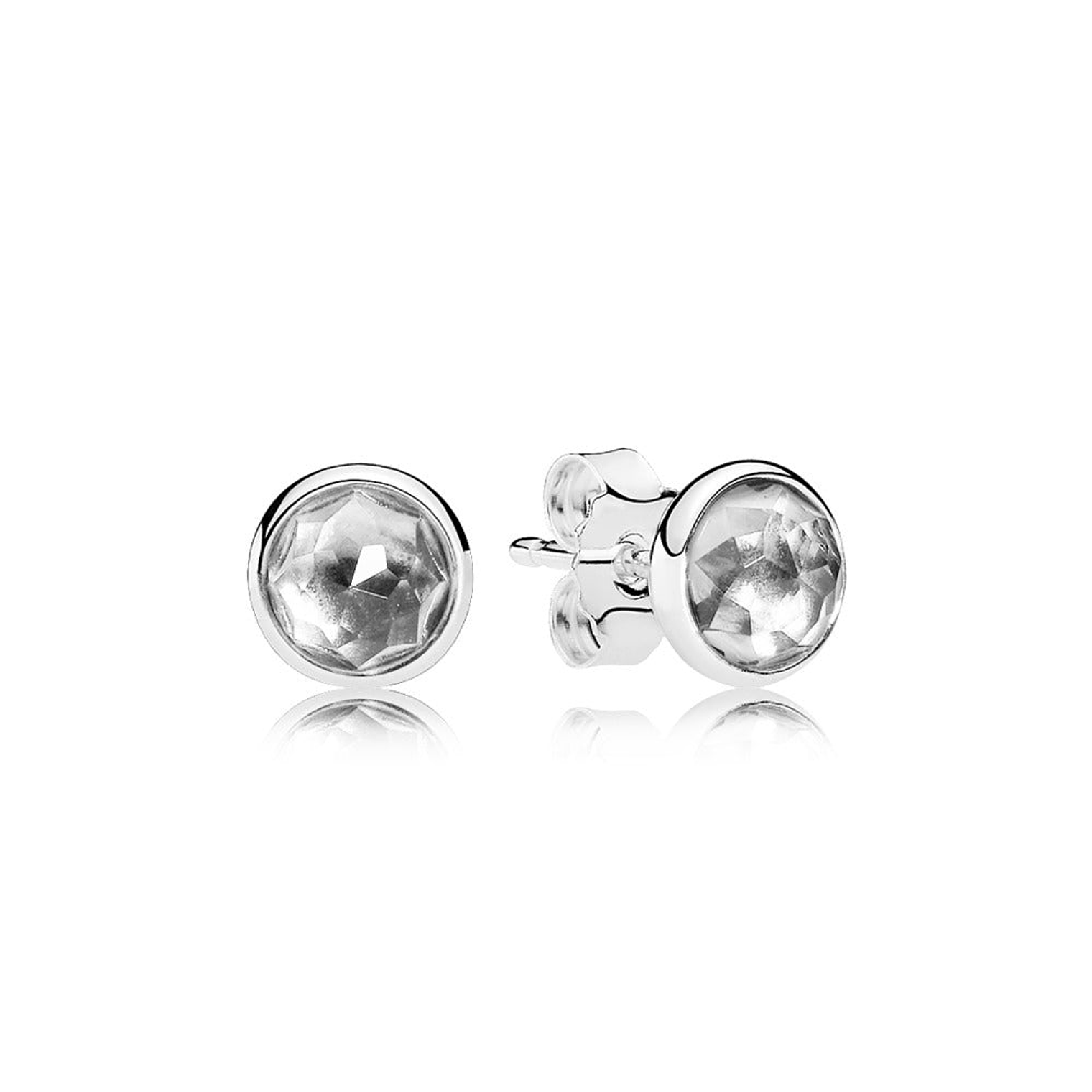 Aretes Pendientes Pandora Gotas de Abril Piedra Cristal de Roca 290738RC Plata 925 y Cristal 1