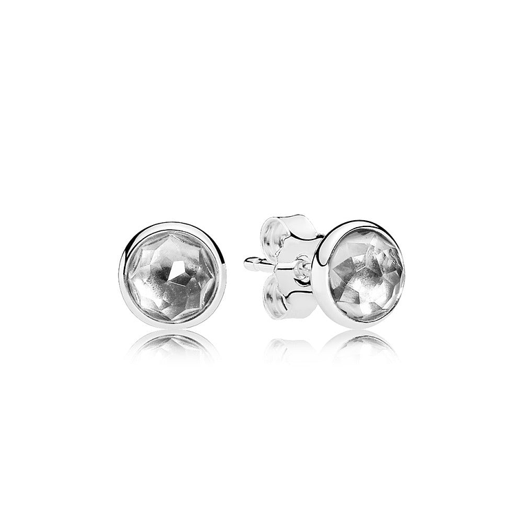 Aretes Pendientes Pandora Gotas de Abril Piedra Cristal de Roca 290738RC Plata 925 y Cristal 1
