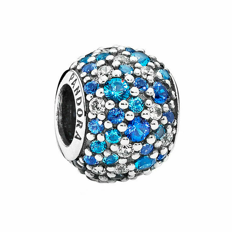 Charm Dije Pandora Original para Mujer 791261NSBMX Pave Ball Piedras Azules Plata s925 1