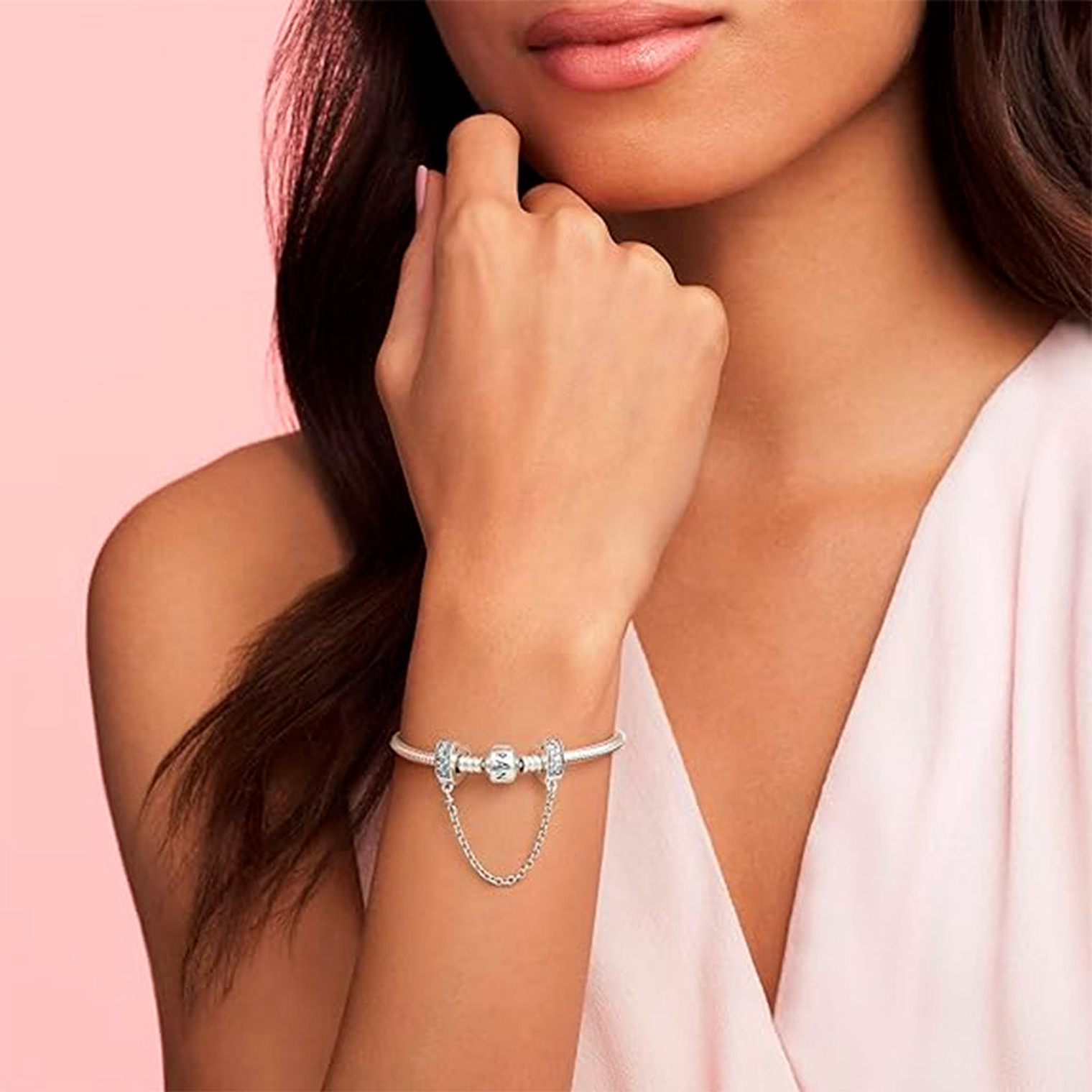 Cadena de Seguridad Pandora Inspiracion Pave Circonicas Cubicas 797138cz en Plata 925 6