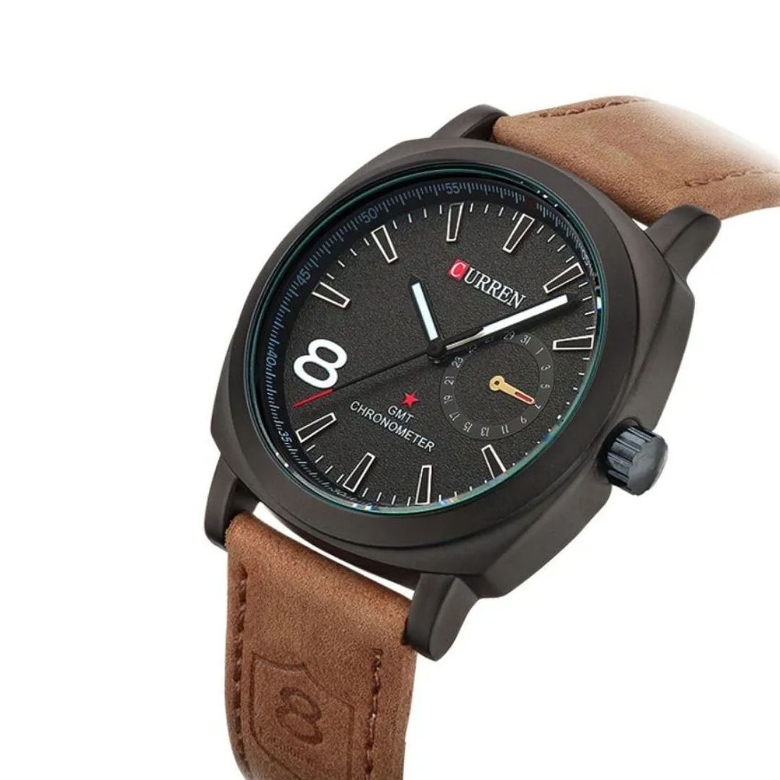 Reloj Análogo Curren Original KRE1901 para Hombre Cuero Color Marrón 2