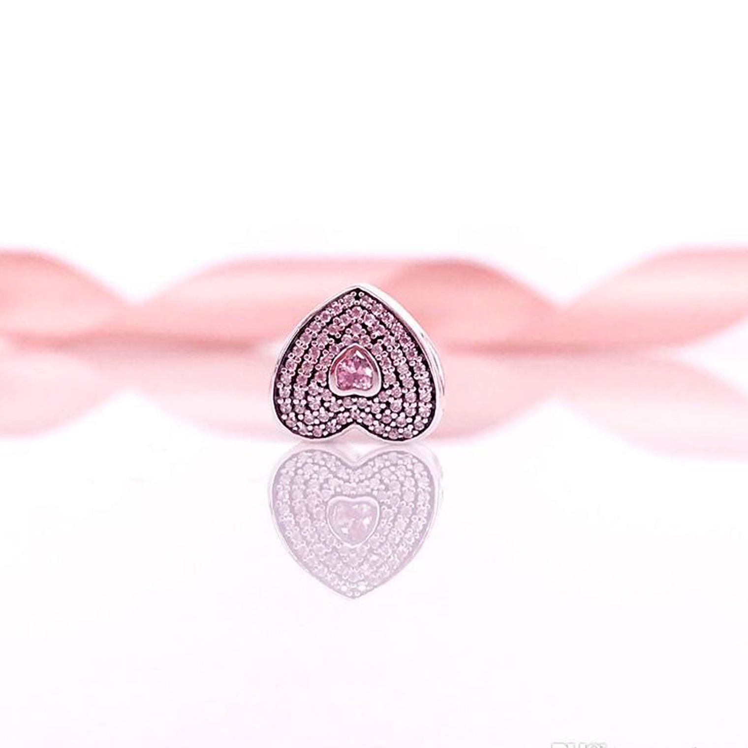 Charm Dije Pandora Original para Mujer 791555CZS Amor Rosa Heart Plata s925 5