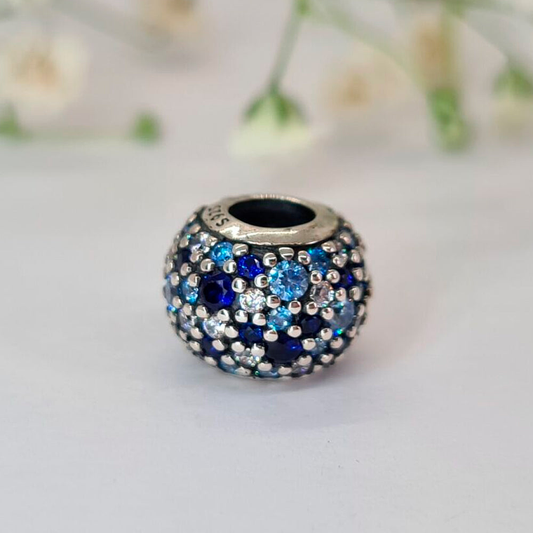 Charm Dije Pandora Original para Mujer 791261NSBMX Pave Ball Piedras Azules Plata s925 2