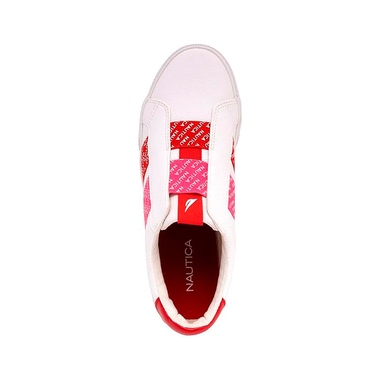 Zapatillas Nautica KW3255 Color Blanco/Rosado Para Mujer Talla 39 5