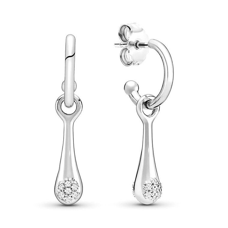 Aretes Pendientes Pandora Love Pods Gotas Brillantes Plateadas 297357CZ Plata 925 1