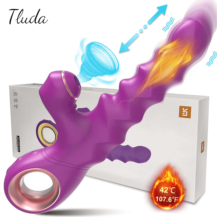 Consolador Vibrador Succionador de Clitoris Tluda ZD021-C En Silicona Medica 1