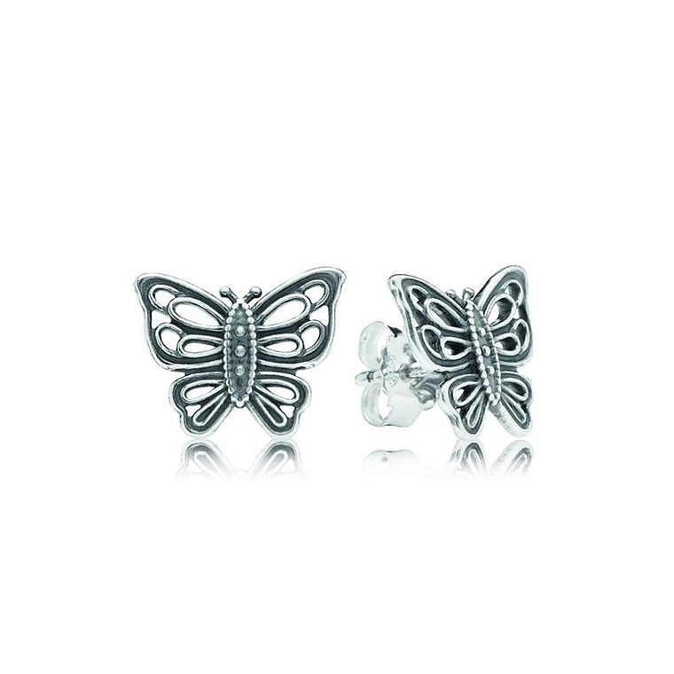 Aretes Pendientes Pandora Mariposas Elegantes Circonica Transparente 290547 Plata 925 1