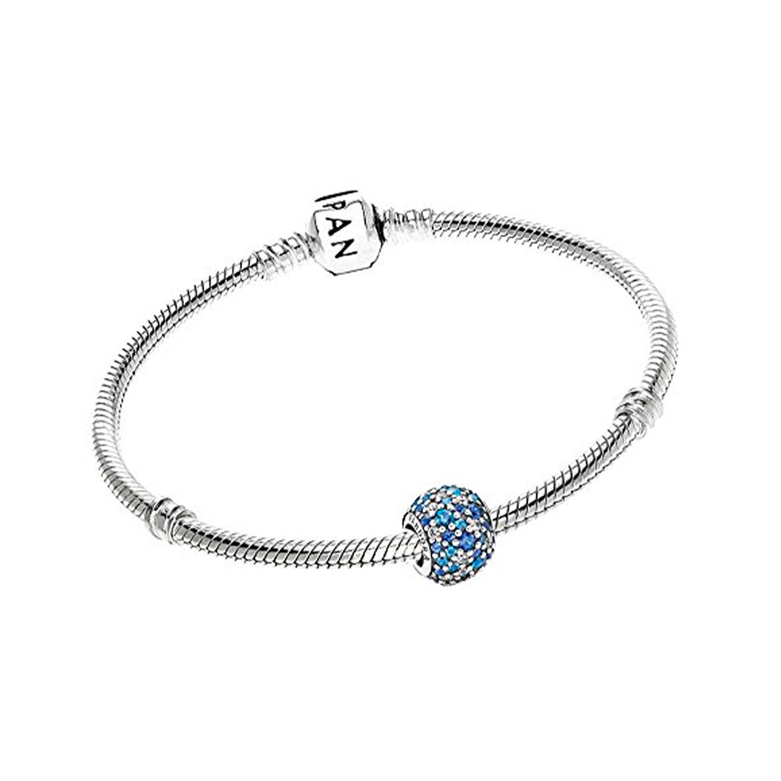 Charm Dije Pandora Original para Mujer 791261NSBMX Pave Ball Piedras Azules Plata s925 3