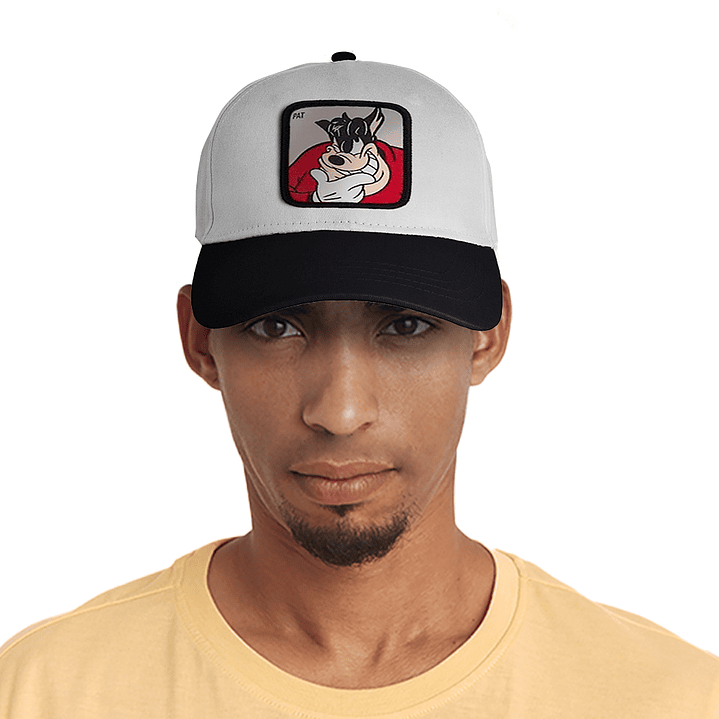 Gorra estilo Beisbol Snapback Malla PEDRO Negro y Blanco 2