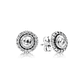 Aretes Pendientes Pandora Tipo Topo Redondo con Detalles en Circonita 290553CZ Plata 925 - Miniatura 1