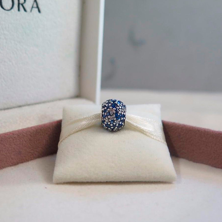 Charm Dije Pandora Original para Mujer 791261NSBMX Pave Ball Piedras Azules Plata s925 4