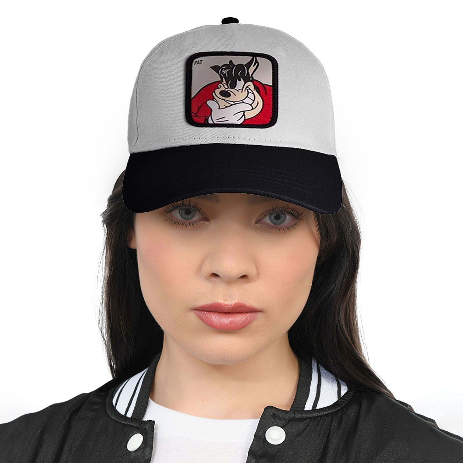 Gorra estilo Beisbol Snapback Malla PEDRO Negro y Blanco 3