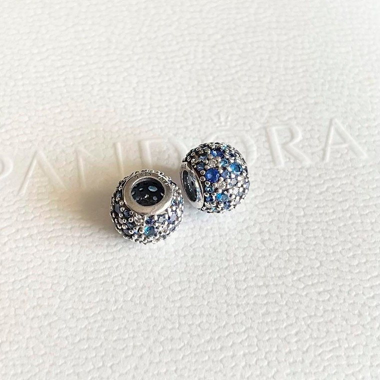 Charm Dije Pandora Original para Mujer 791261NSBMX Pave Ball Piedras Azules Plata s925 5