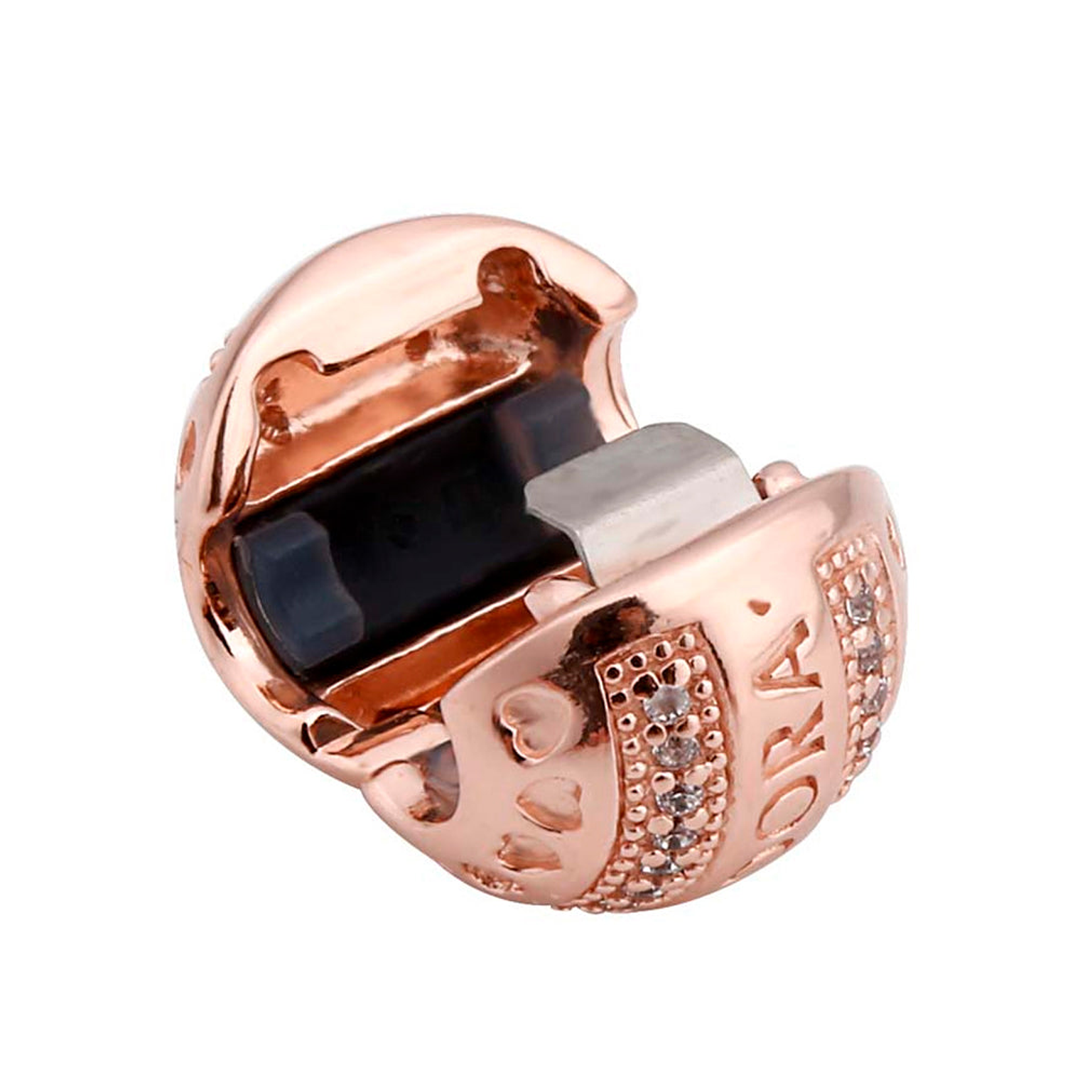 Charm Pandora Original para Mujer 787433CZ Circular Oro rosa 4
