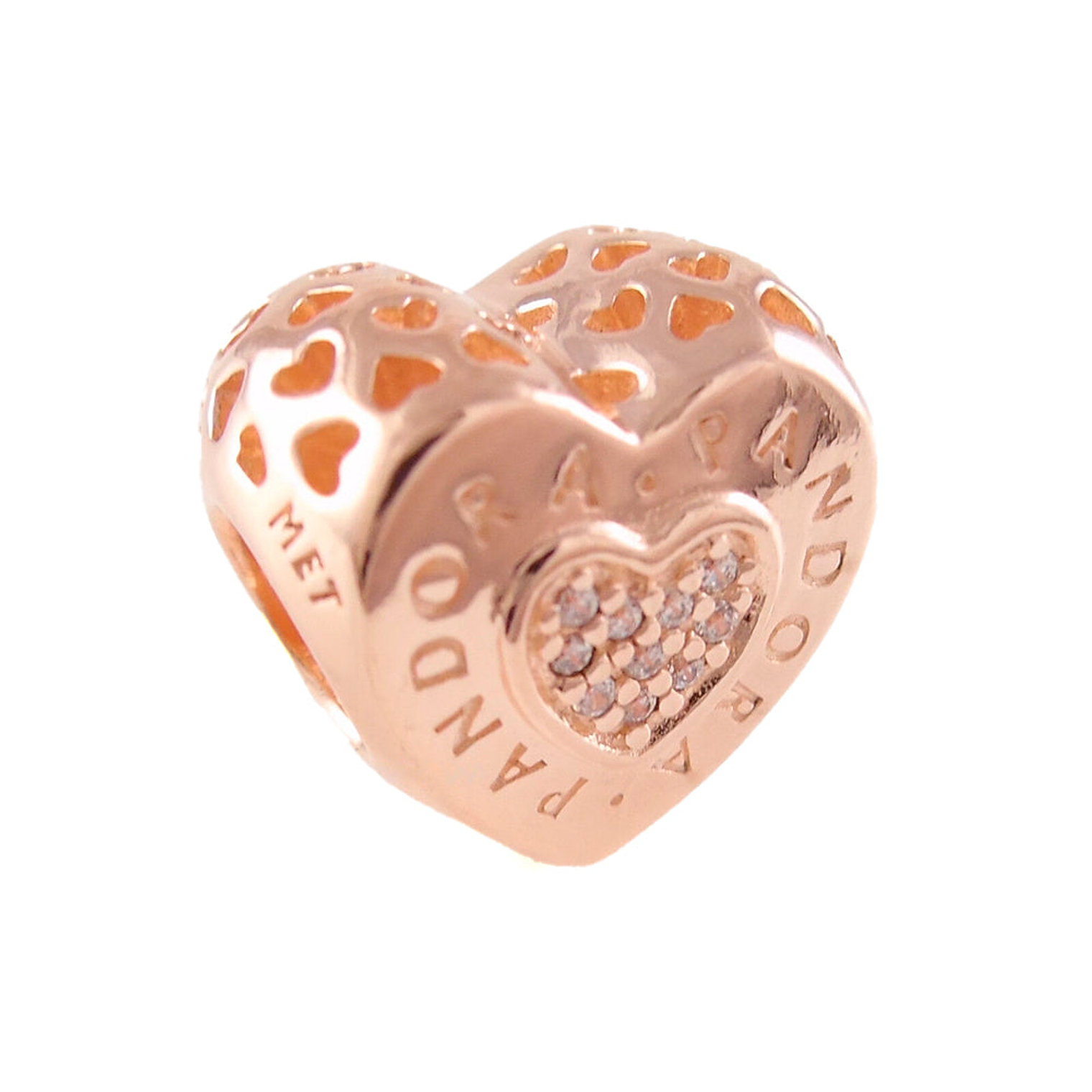 Charm Pandora Original para Mujer 787375CZ Rose Logo Love Heart s925 2